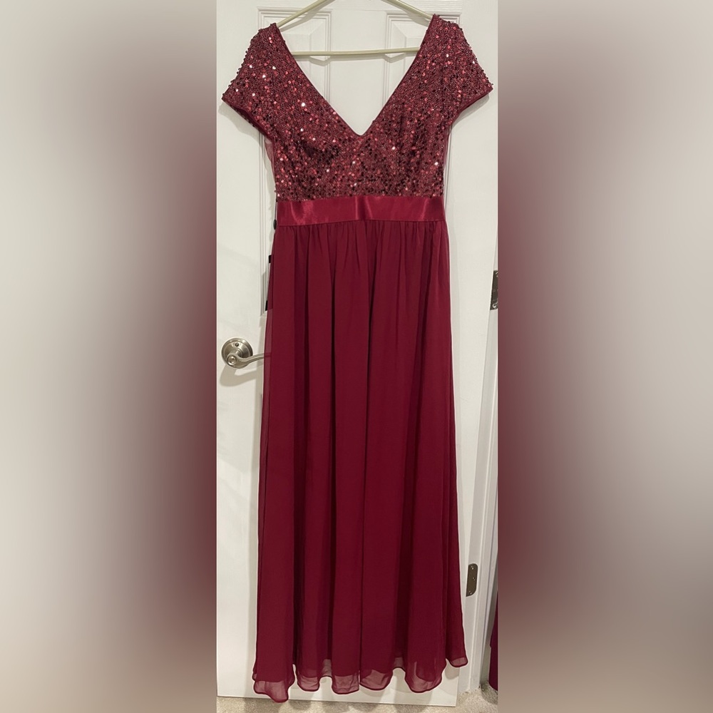 Ever Pretty Deep Red Sequined Vneck long maxi formal dress 8